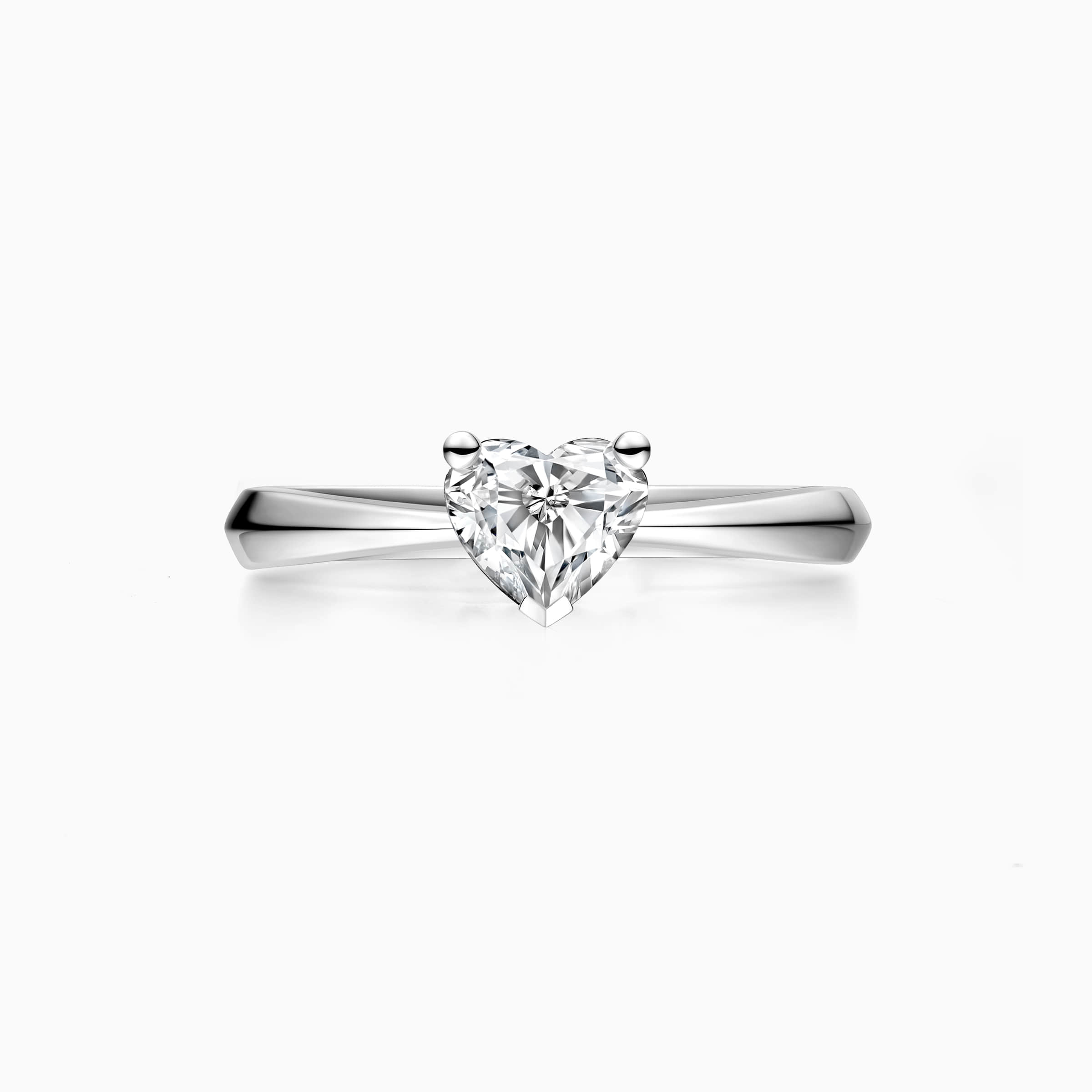darry ring heart shaped solitaire diamond engagement ring front view