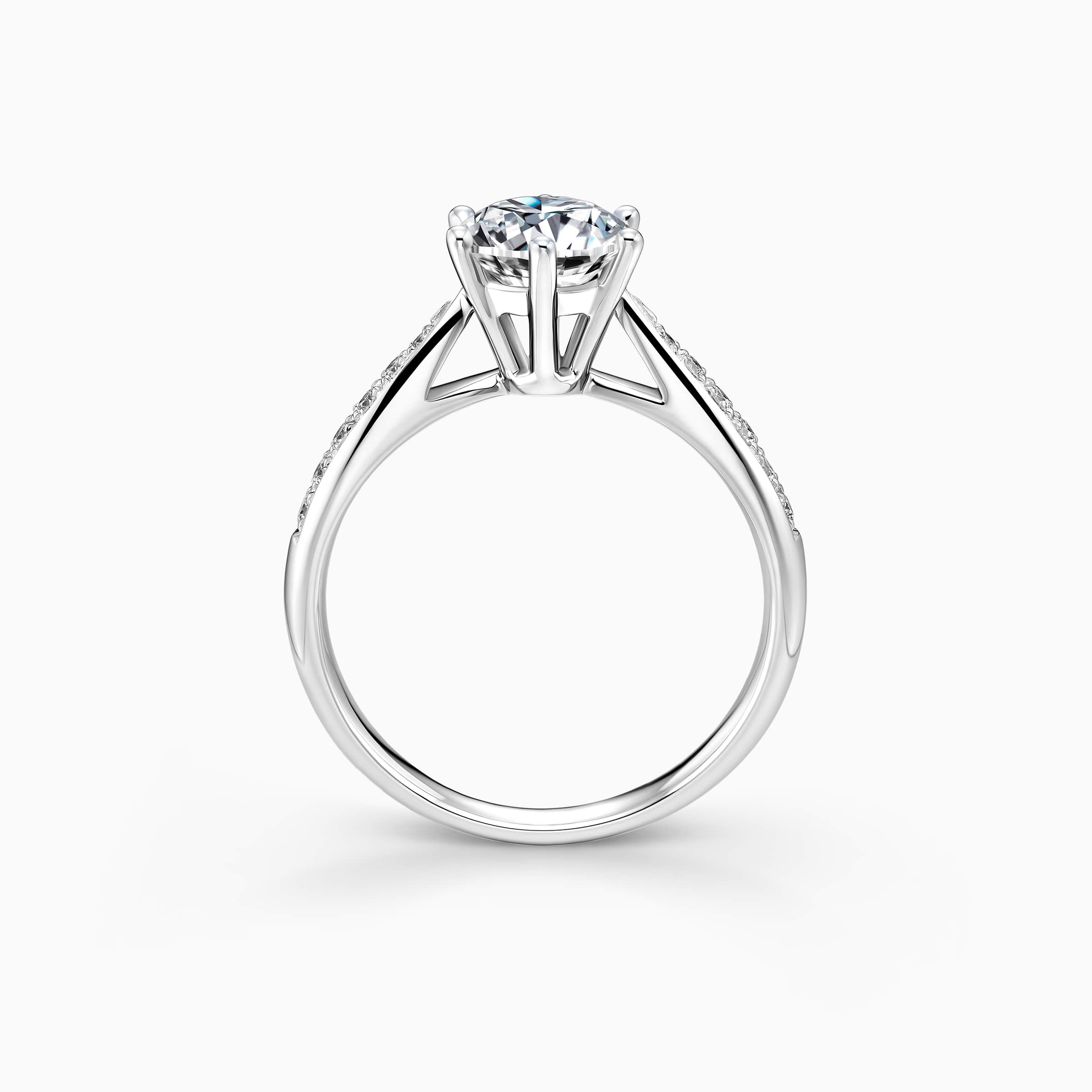 darry ring 6 prong engagement ring side view