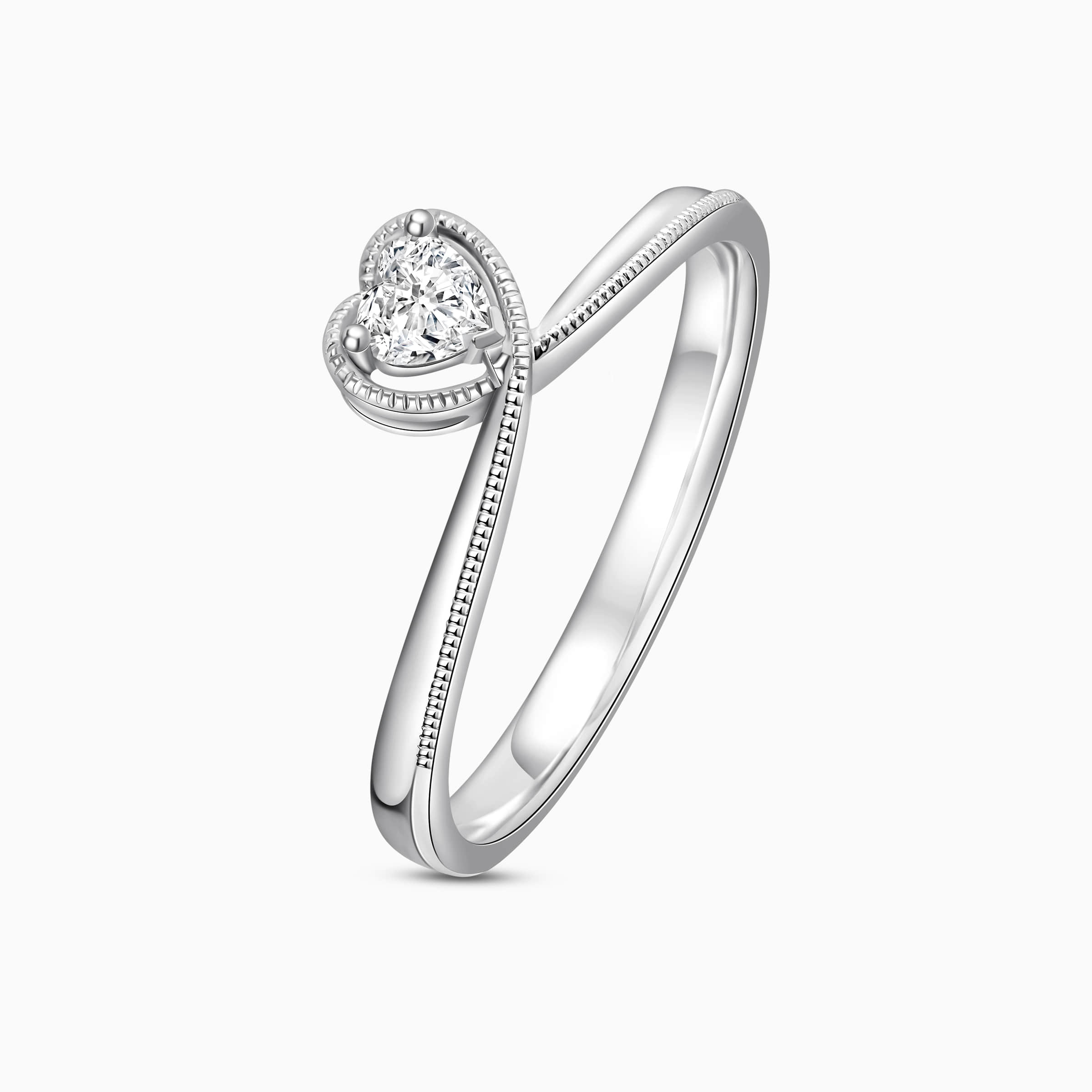 Darry Ring heart shaped promise ring top view