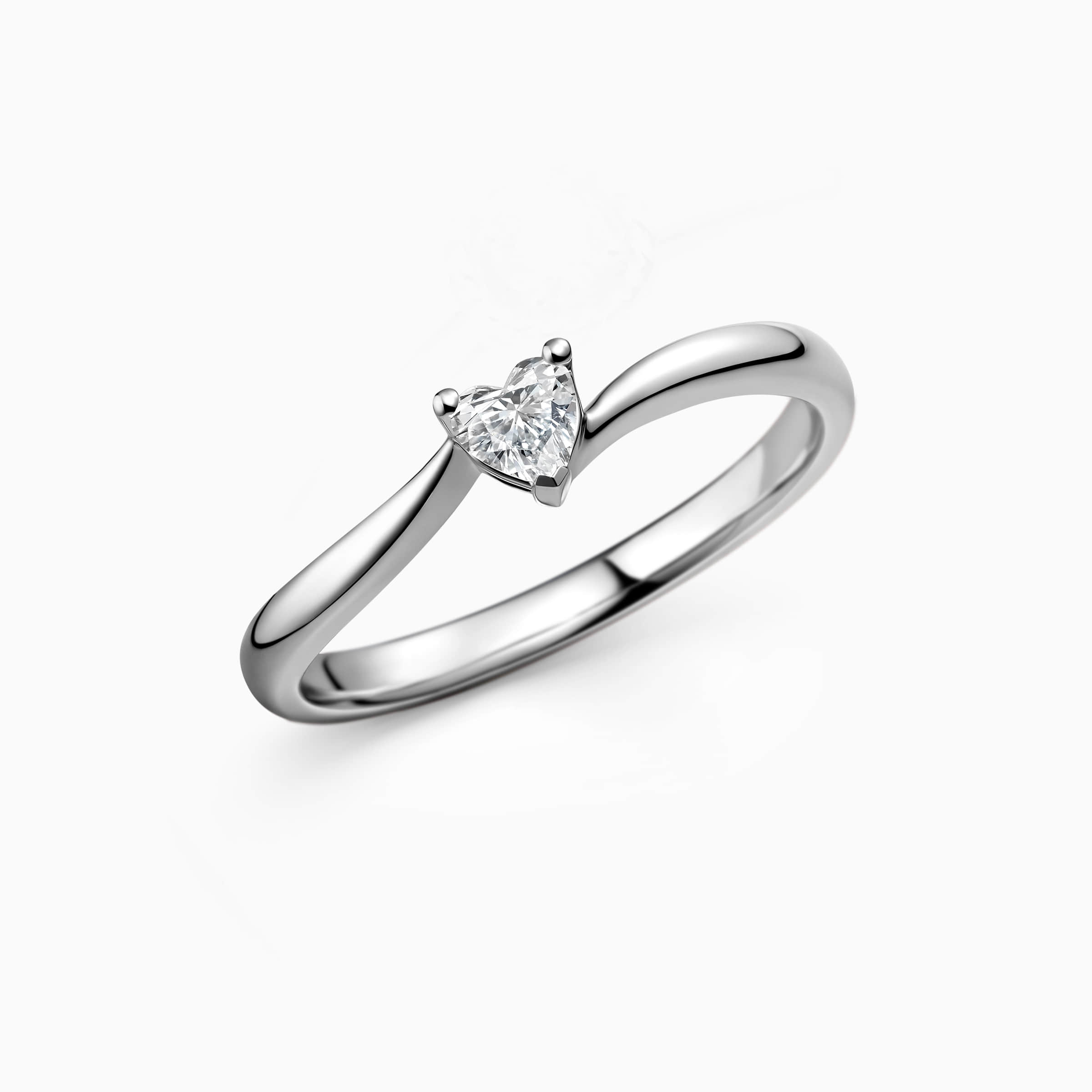 Darry Ring heart solitaire promise ring angle view