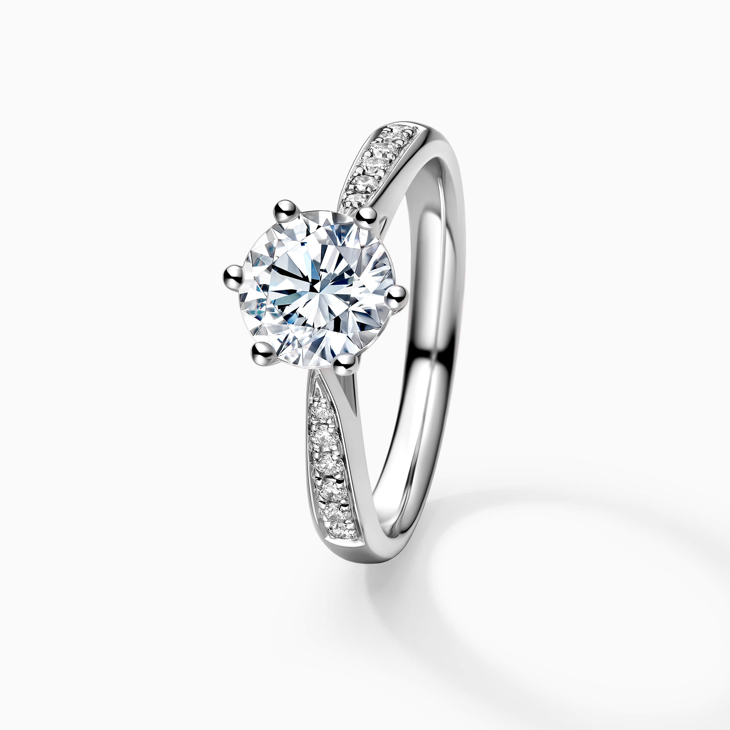 darry ring 6 prong engagement ring top view