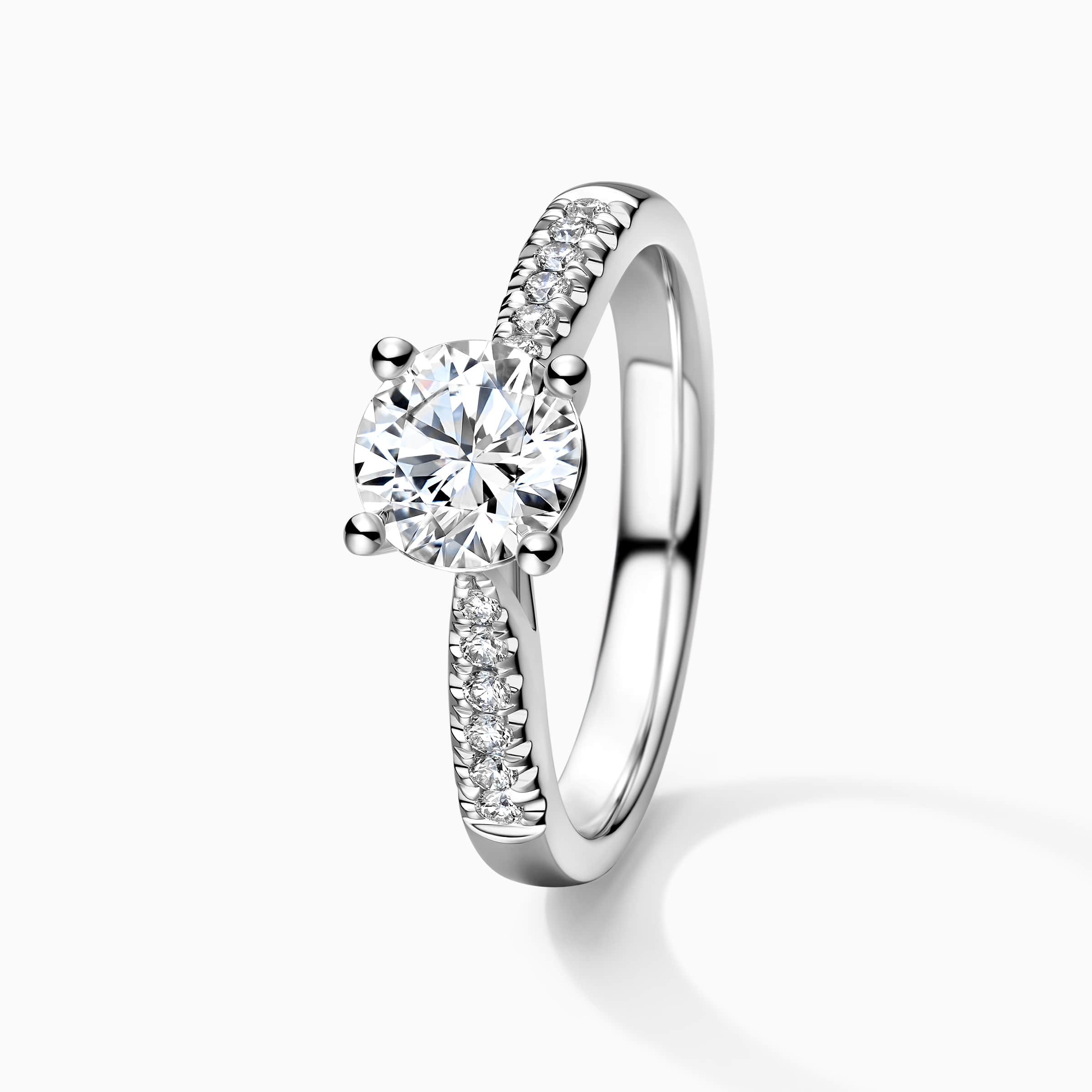 darry ring 4 prong engagement ring angle view