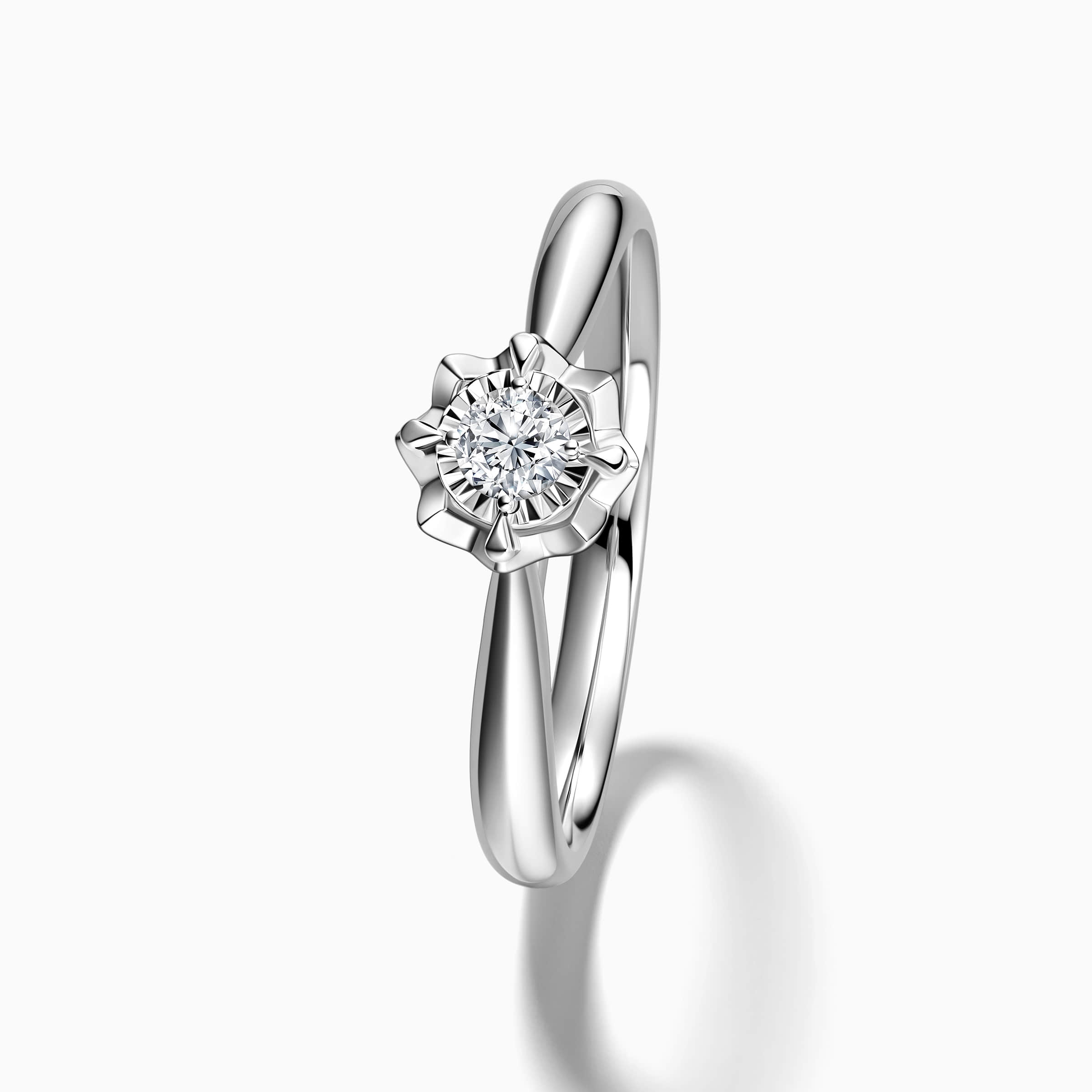 Darry Ring flower promise ring angle view