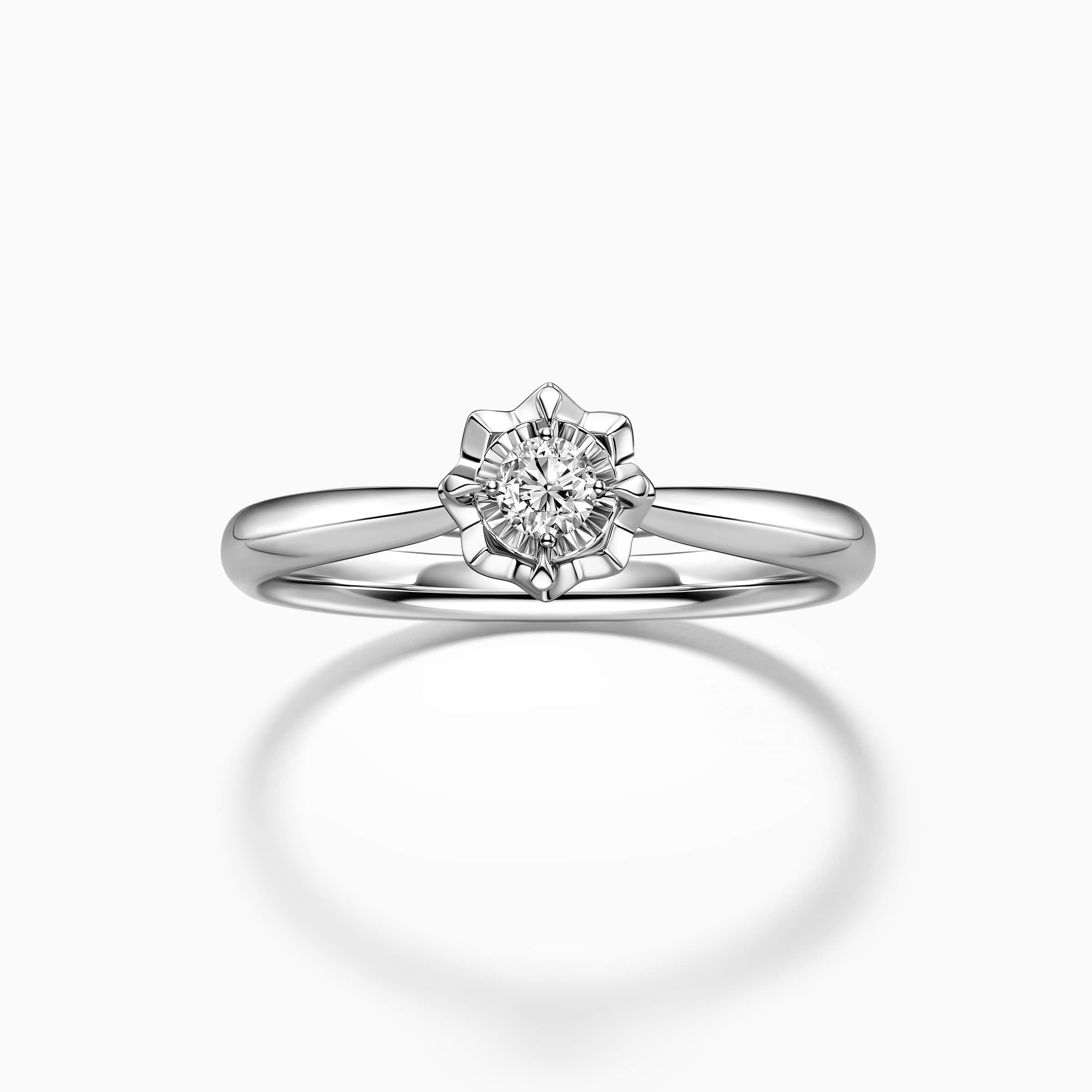 darry ring flower engagement ring top view