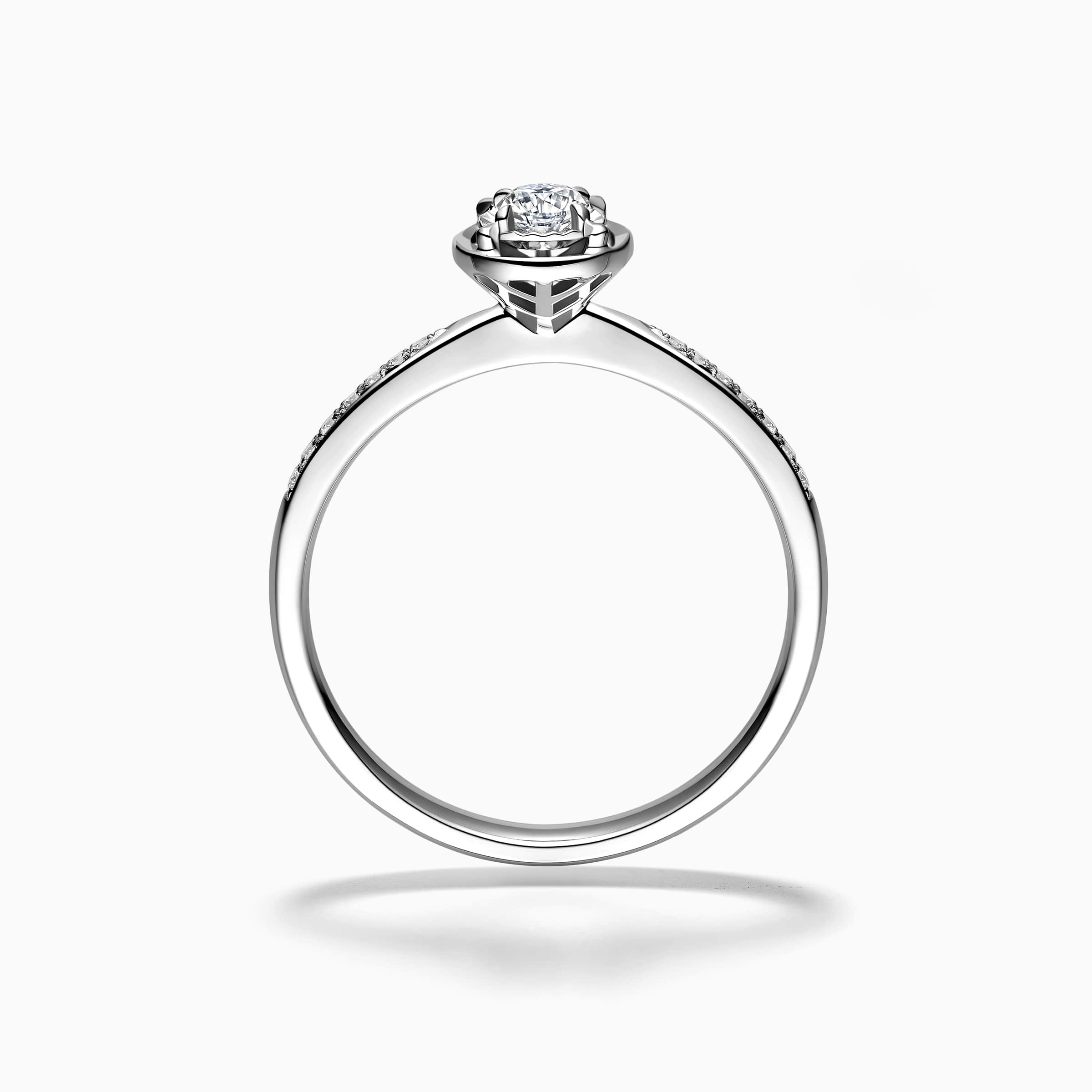 darry ring circle diamond engagement ring side view