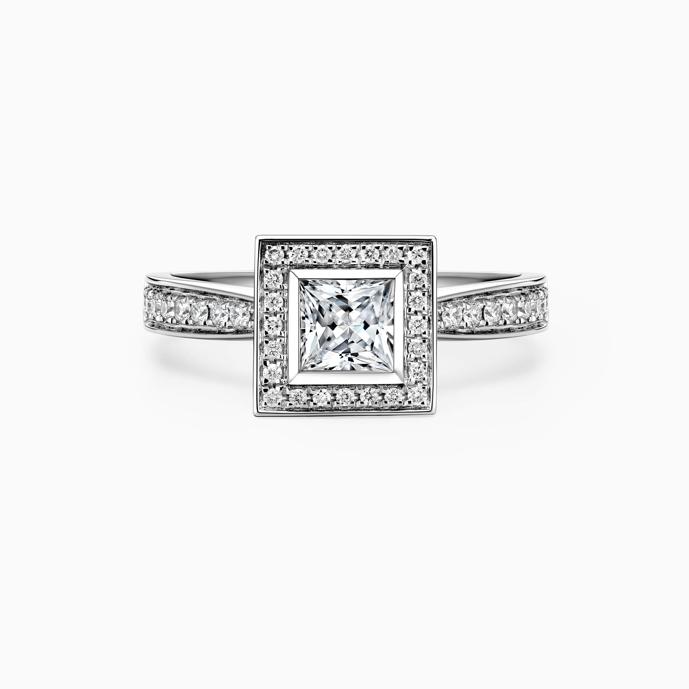 darry ring princess cut engagement ring front view