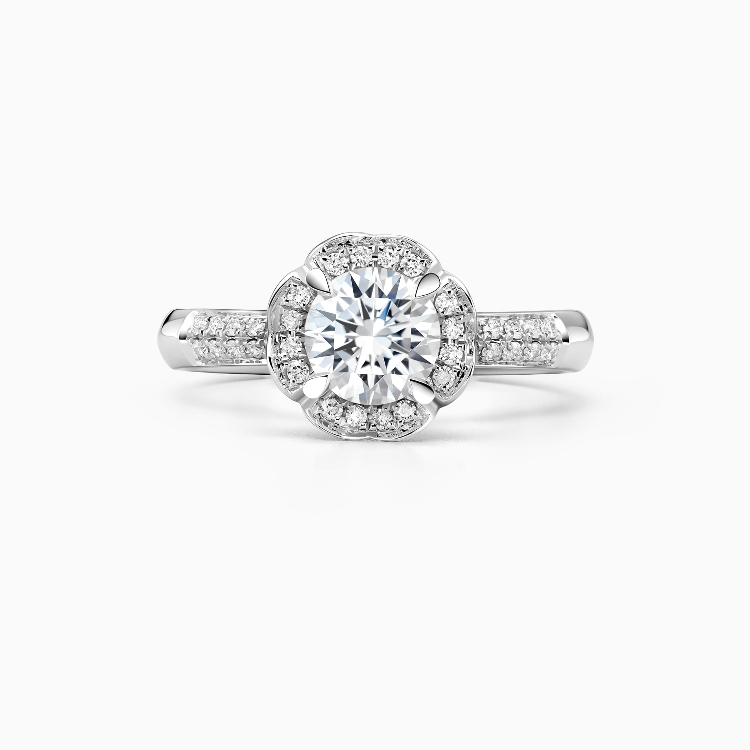 Darry Ring designer engagement ring in white gold