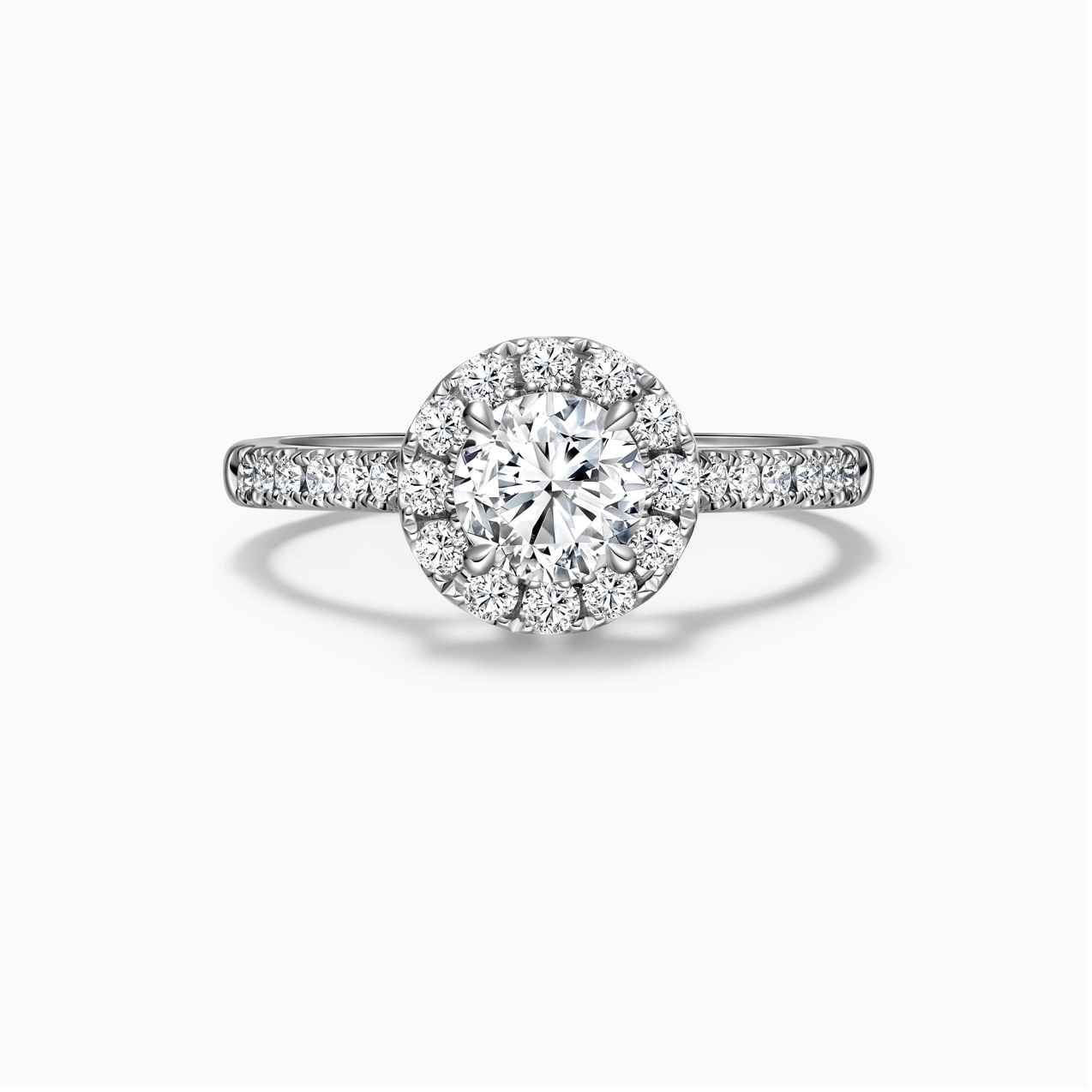 round halo engagement ring