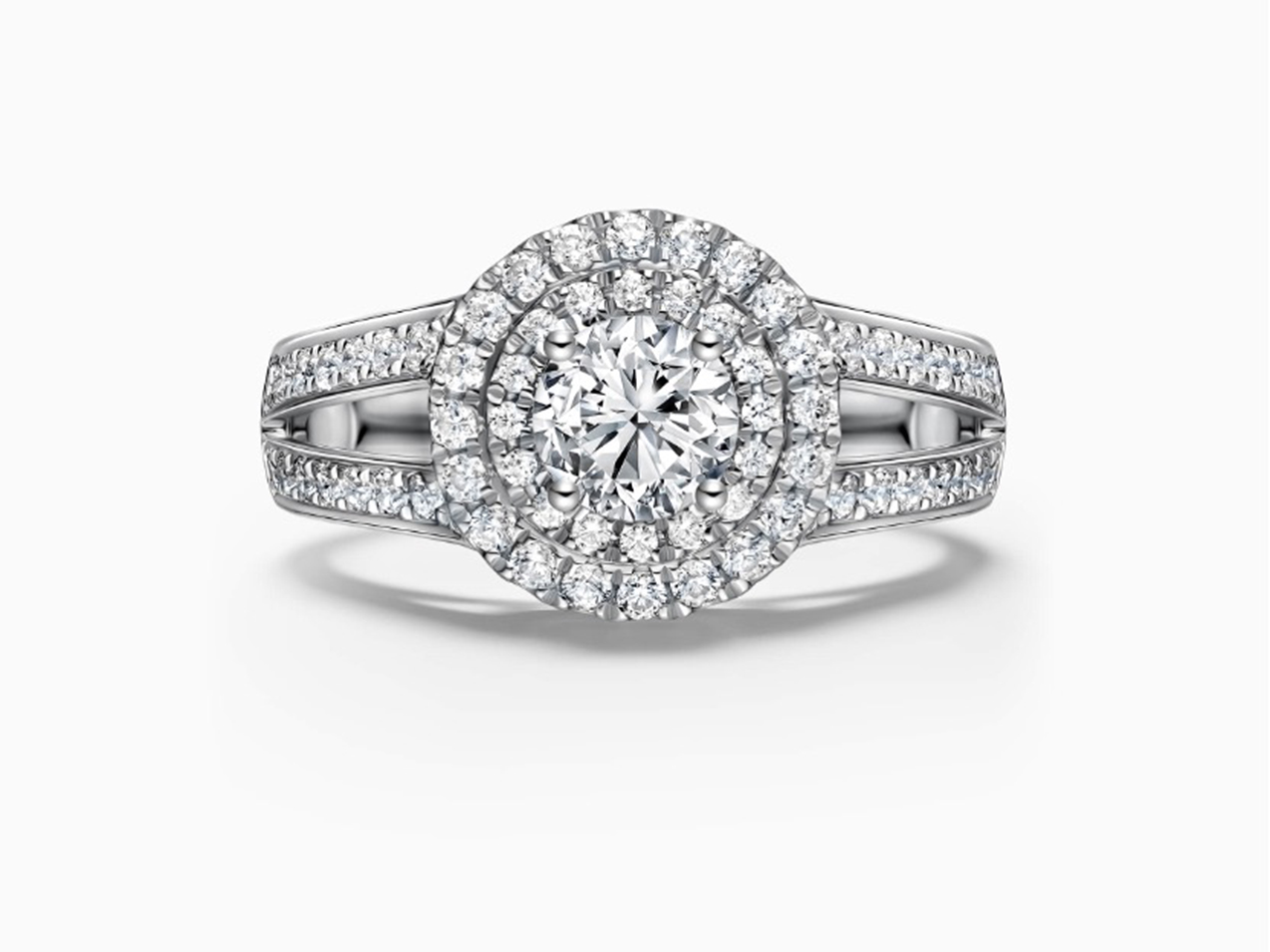 DR double halo engagement ring