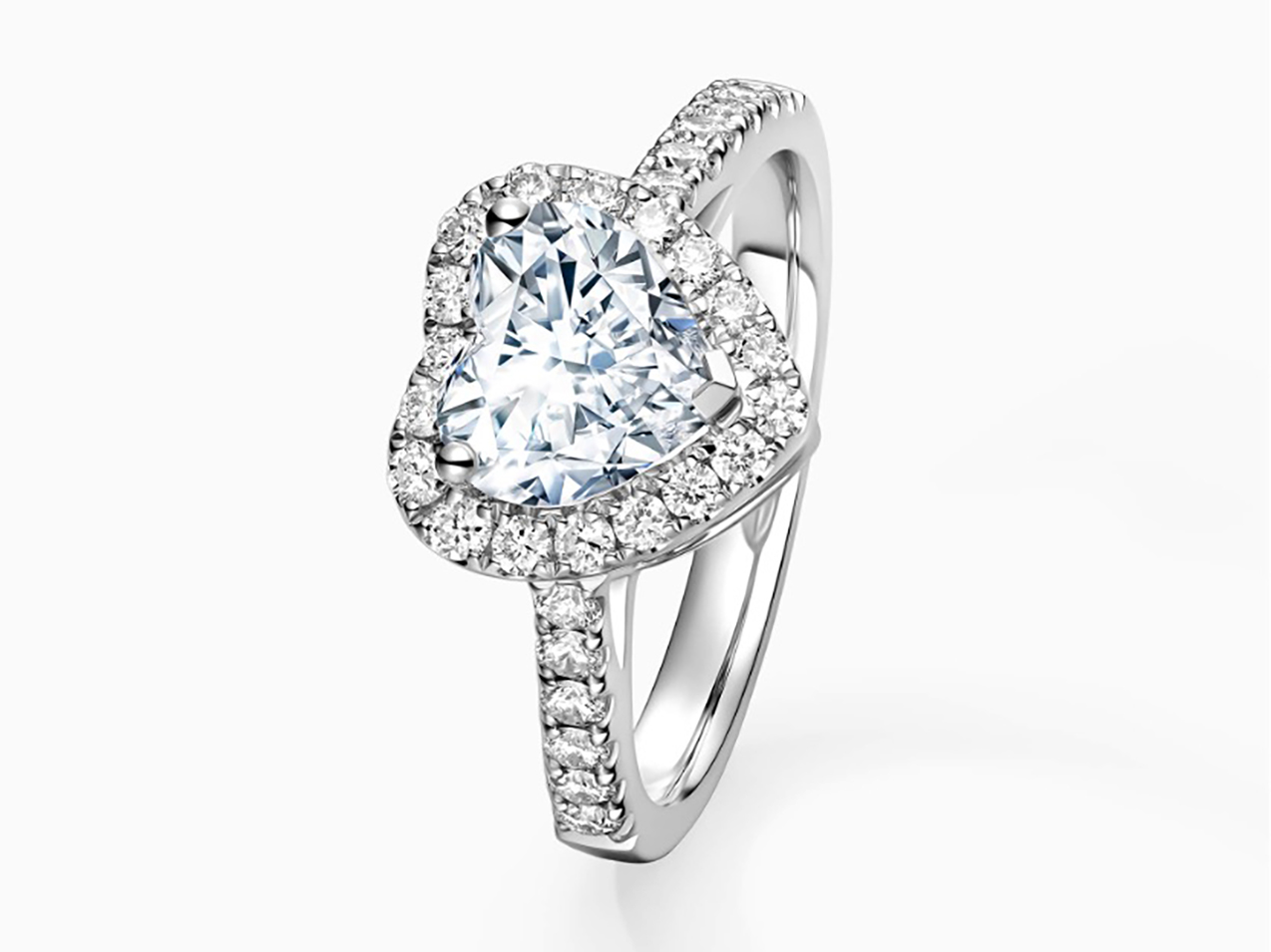 heart shaped halo engagement ring