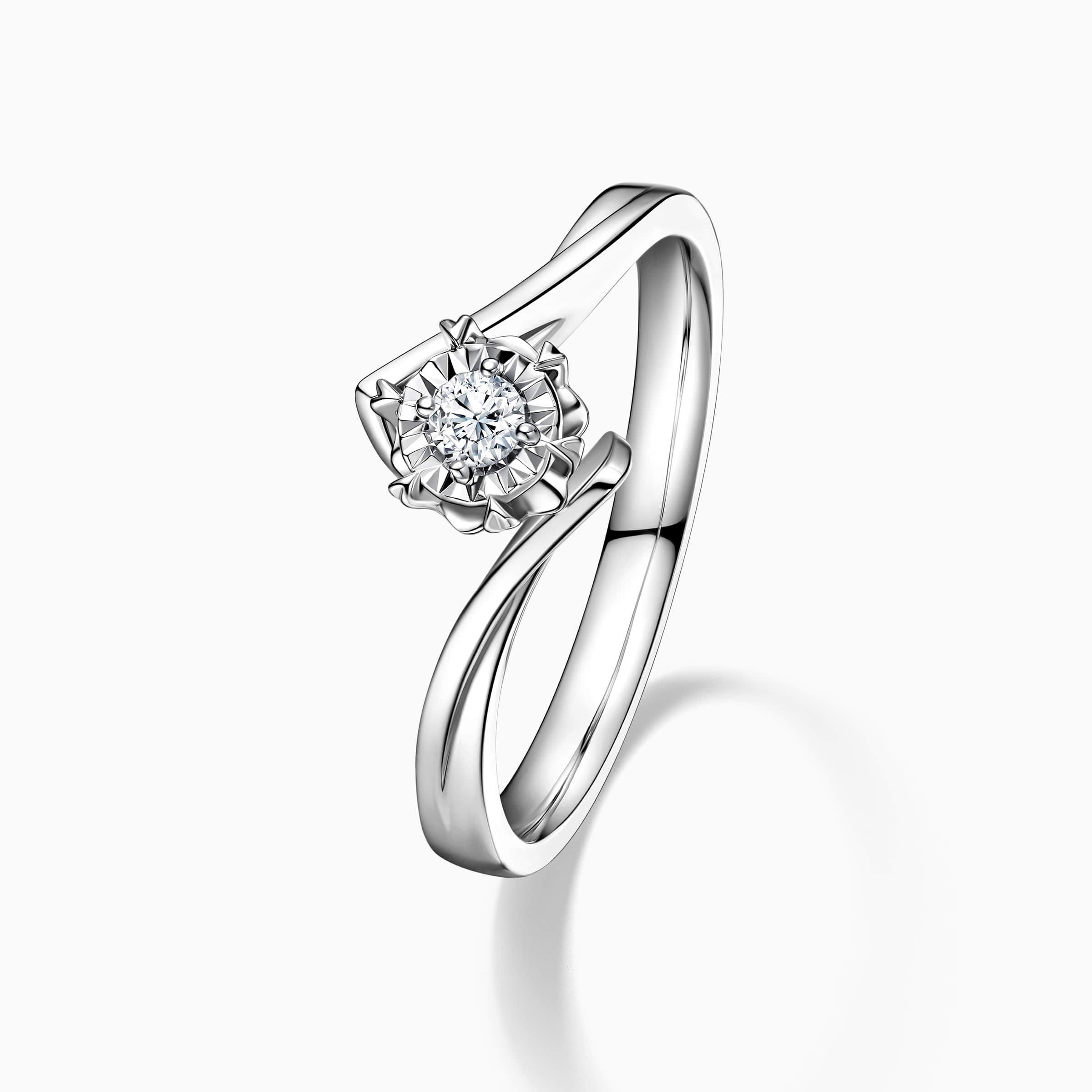 Darry Ring flower diamond promise ring side view
