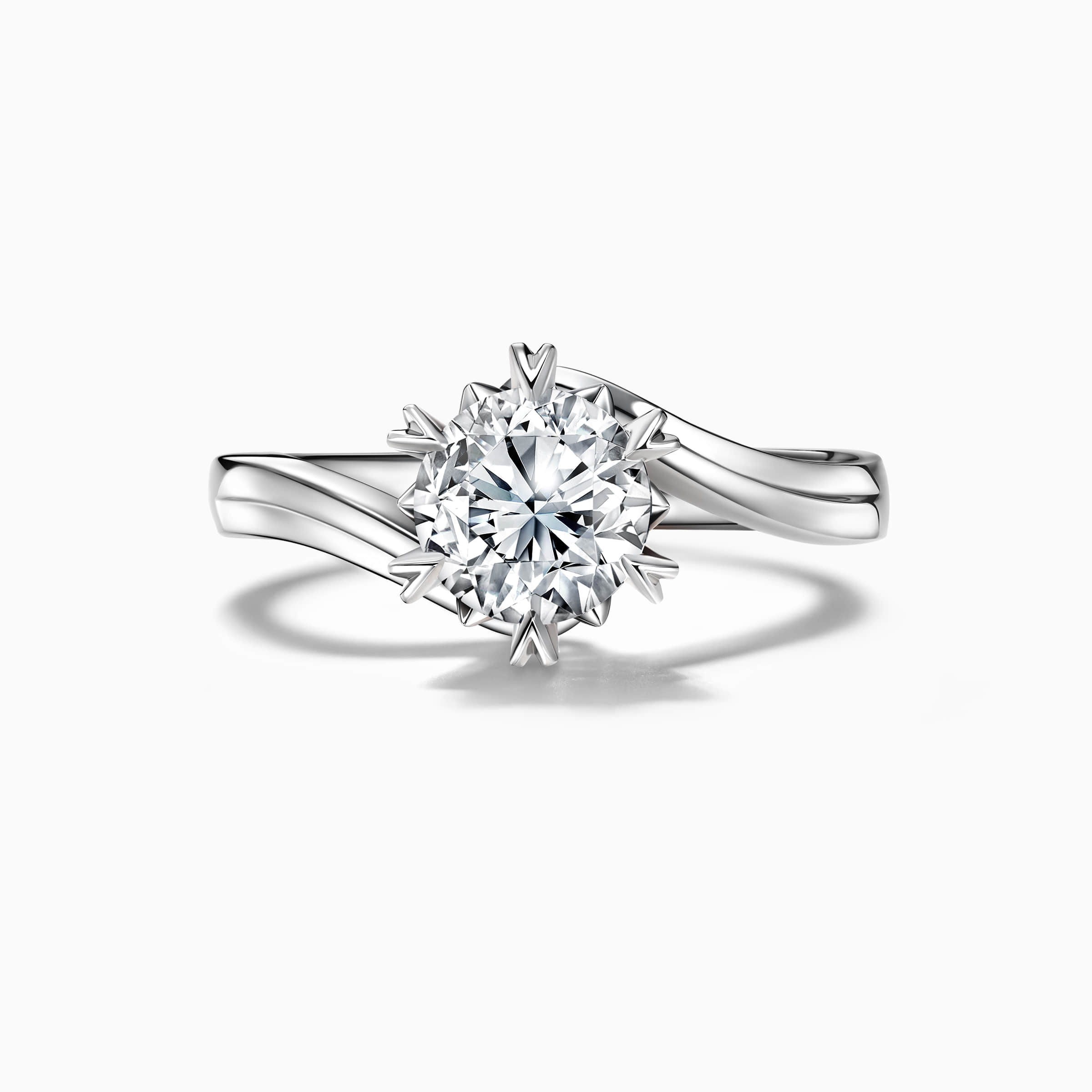 Darry Ring snowflake bypass engagement ring white gold