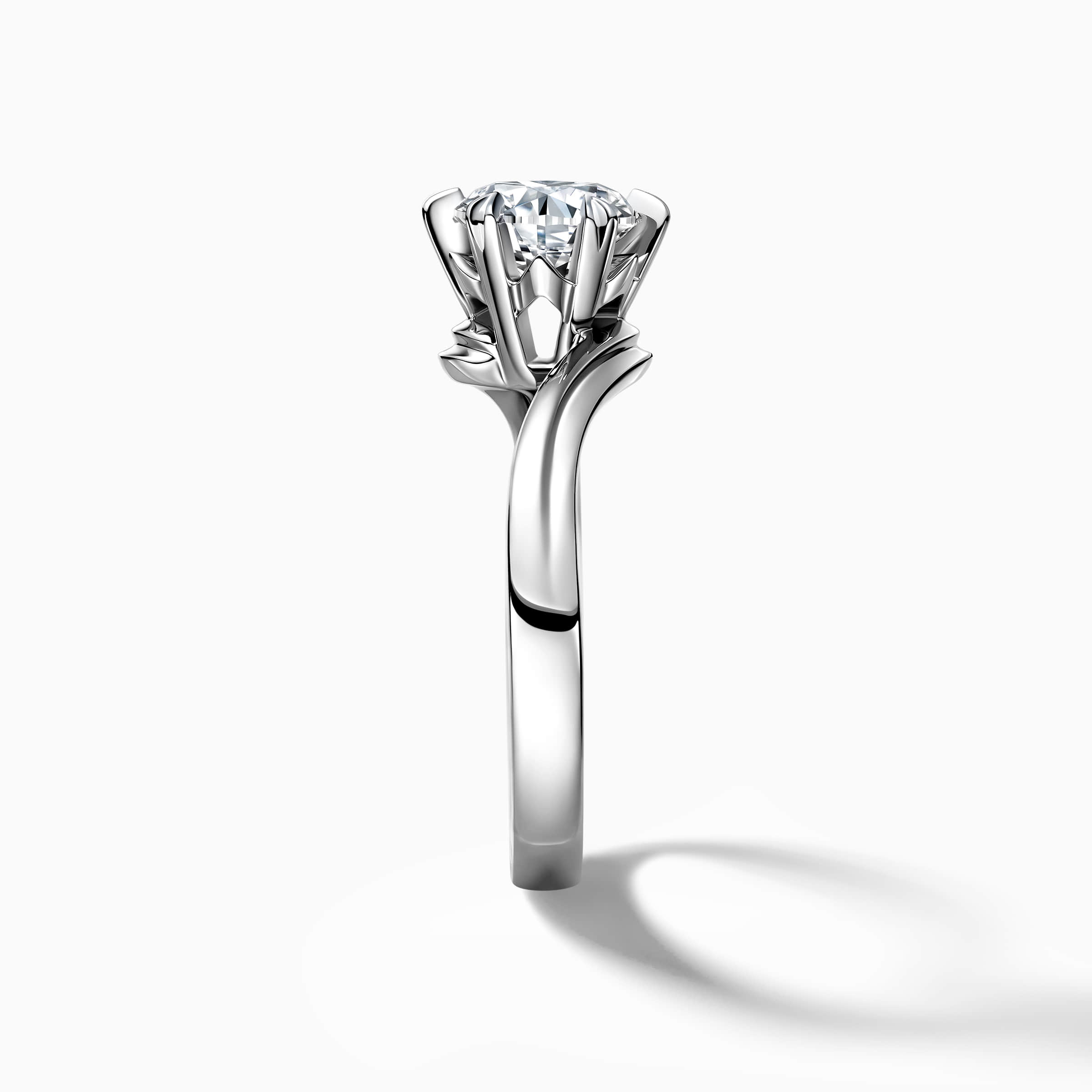 Darry Ring snowflake bypass engagement ring side view