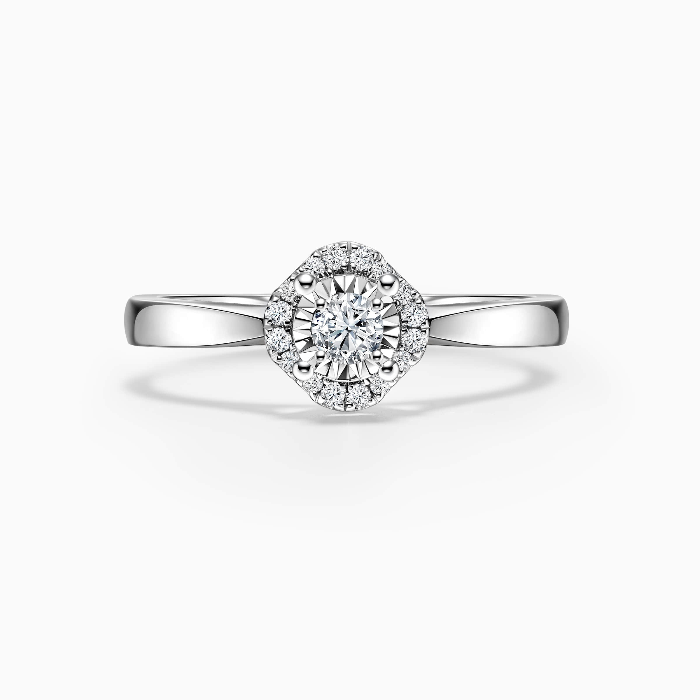 Darry Ring halo diamond promise ring front view