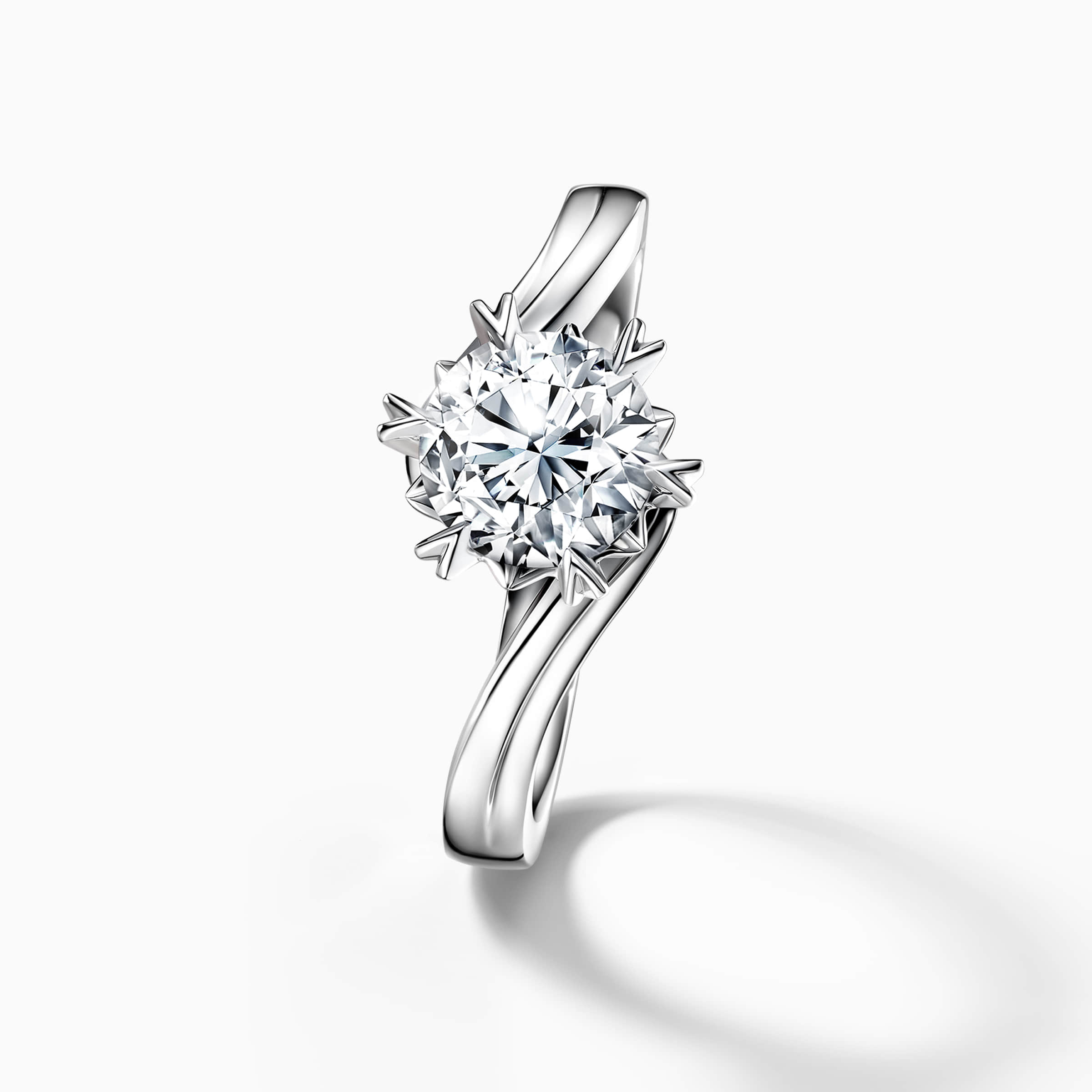 Darry Ring snowflake bypass engagement ring front view
