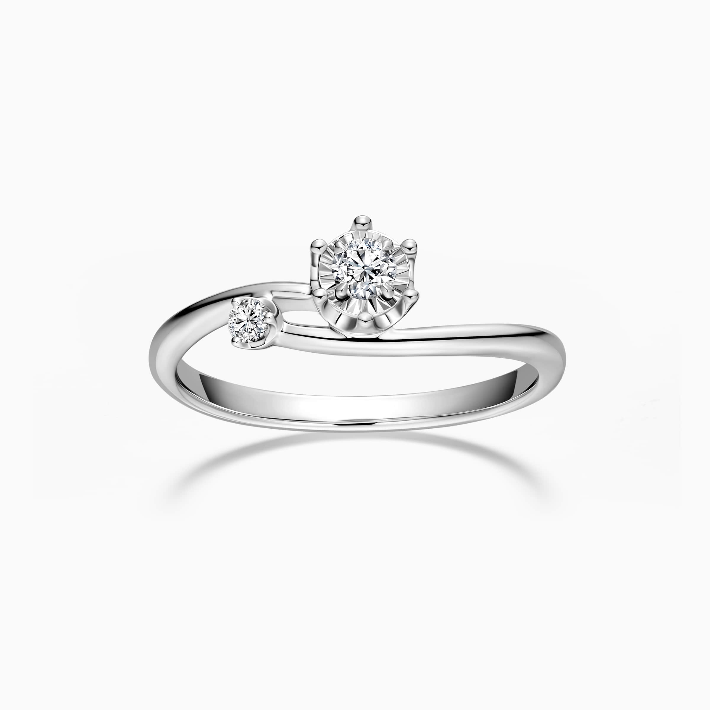 Darry Ring 2 stone bypass promise ring white gold