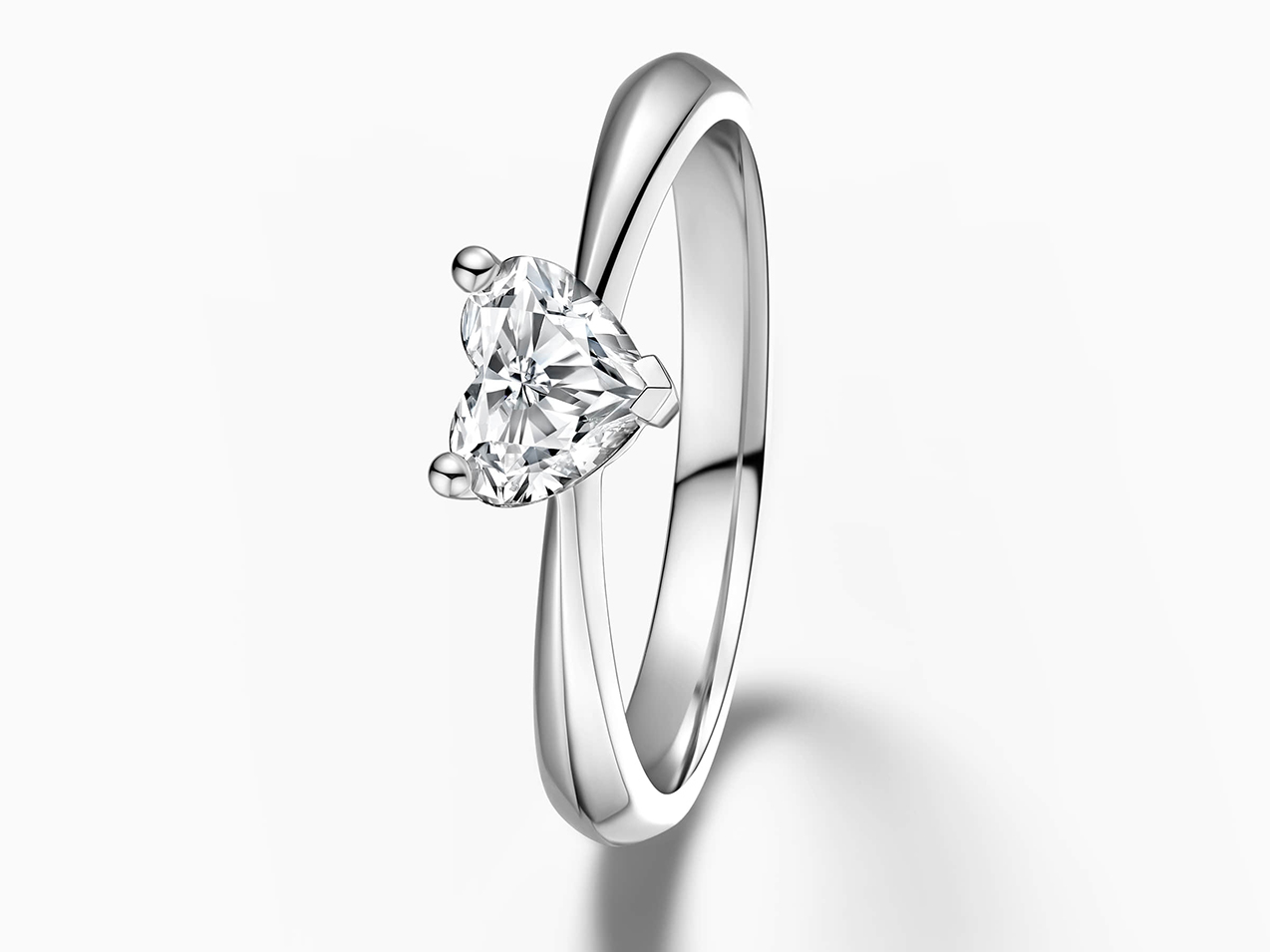 DR heart shaped engagement ring
