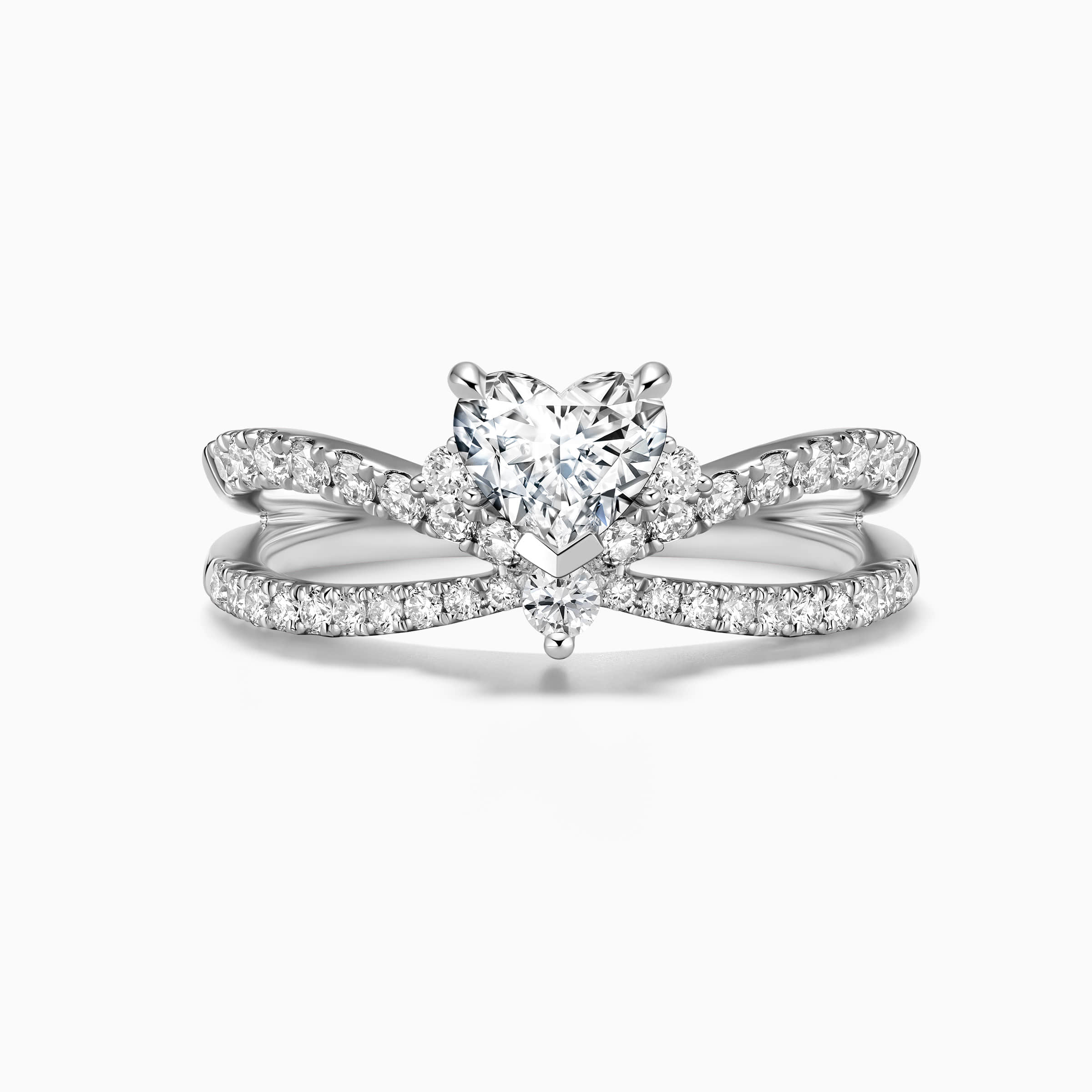 darry ring heart diamond engagement ring front view