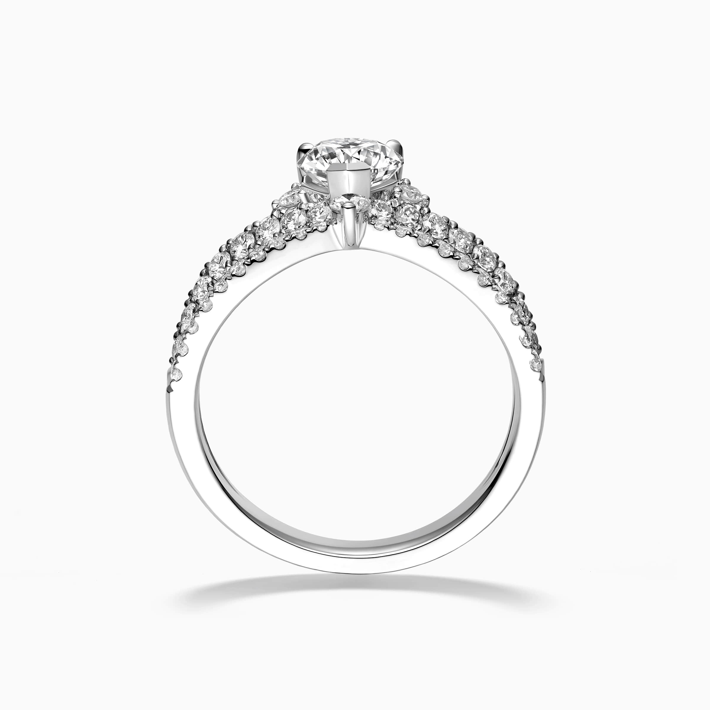 darry ring heart diamond engagement ring side view