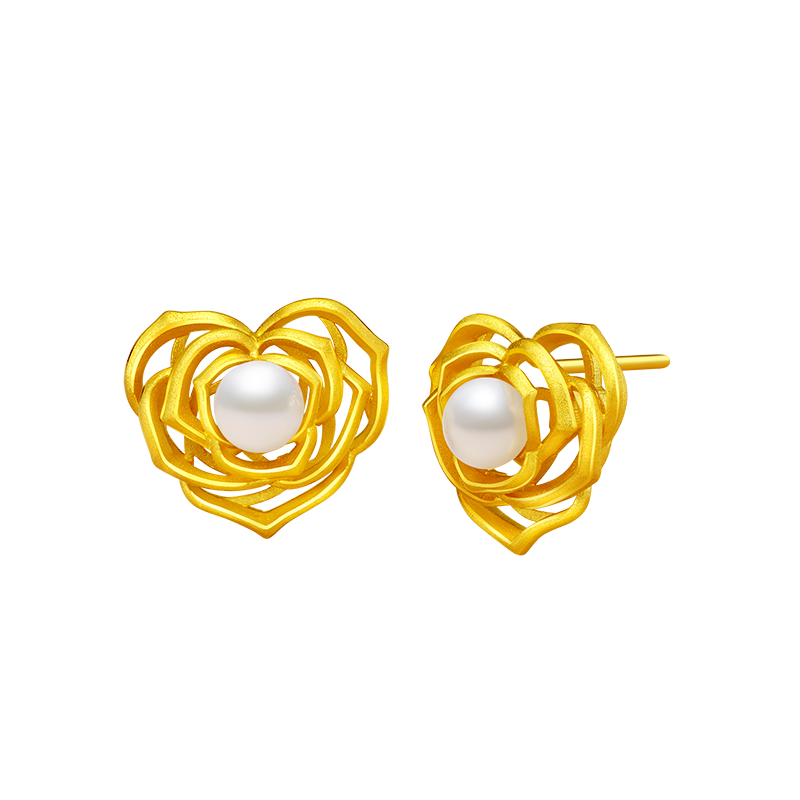 drdr heart系列 心动玫瑰 黄金耳饰|dr耳饰-dr钻戒官网