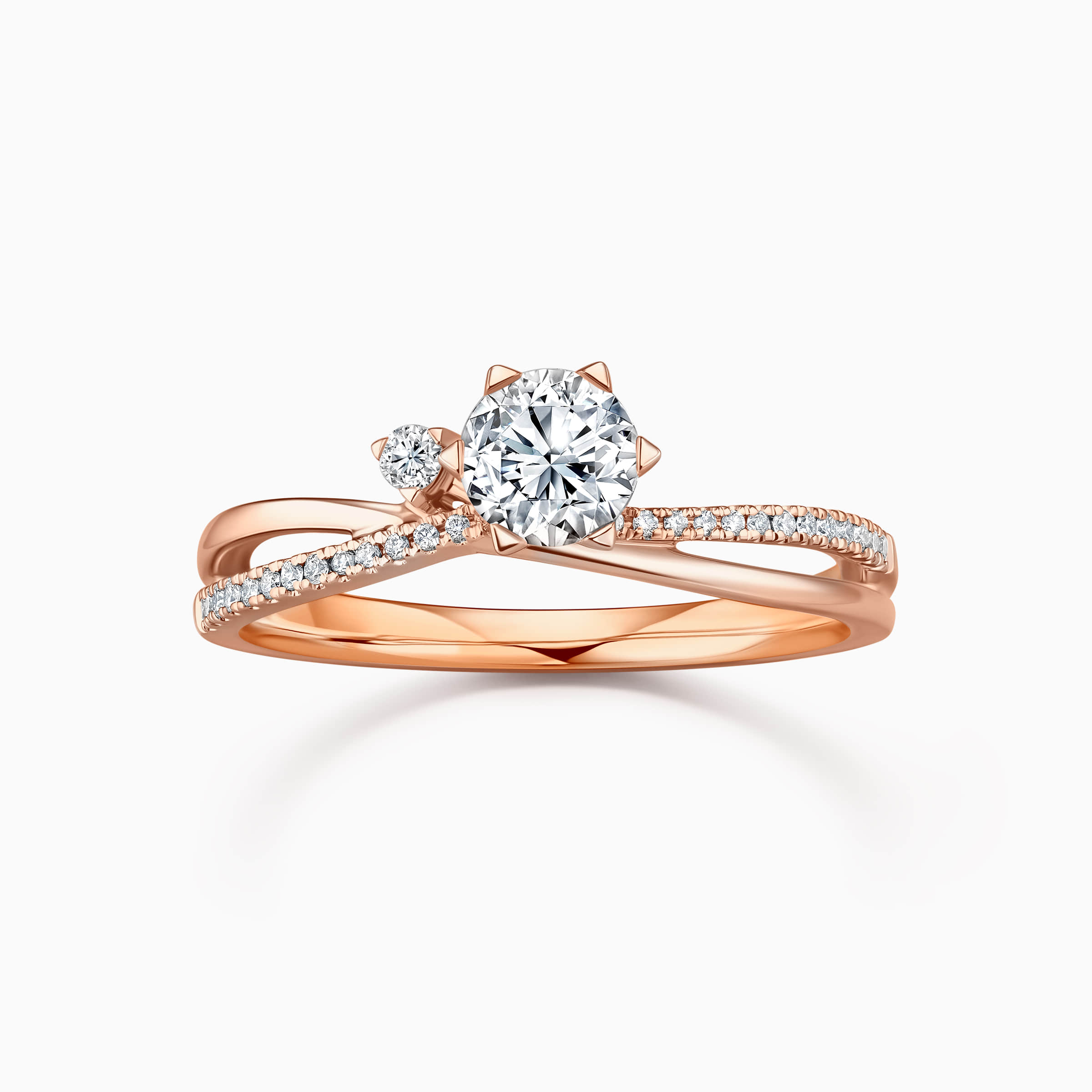 2 Stone Promise Ring with Split Shank - Darry Ring