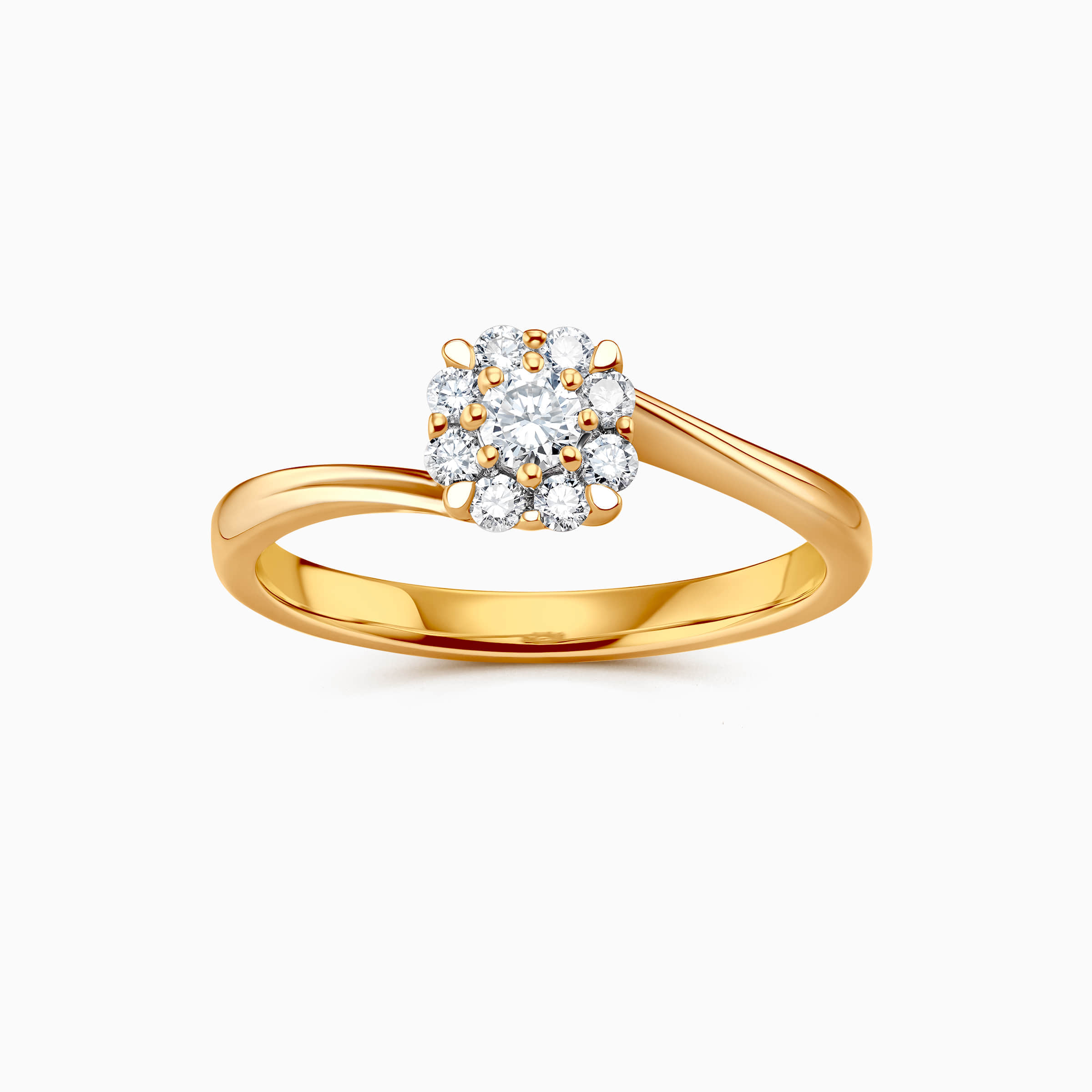 Darry Ring unique halo promise ring yellow gold