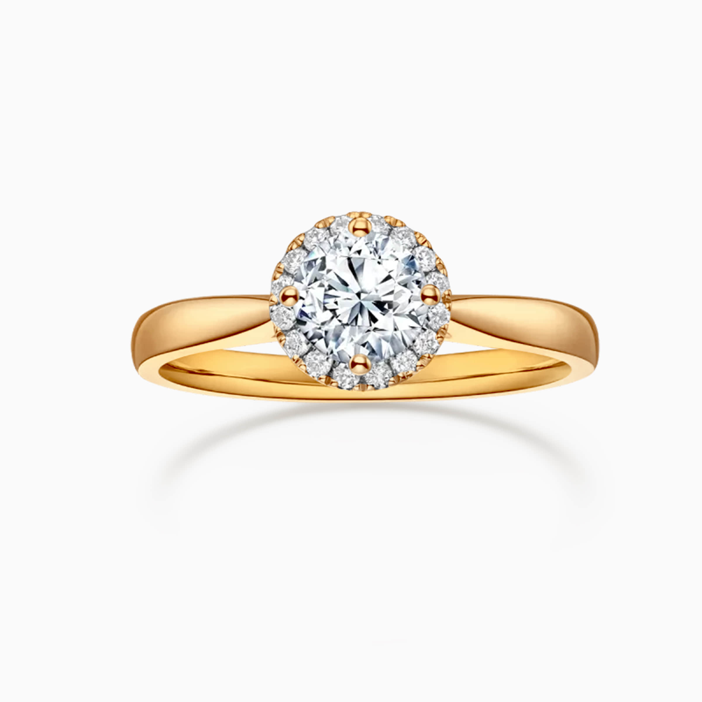 Darry Ring round diamond engagement ring yellow gold