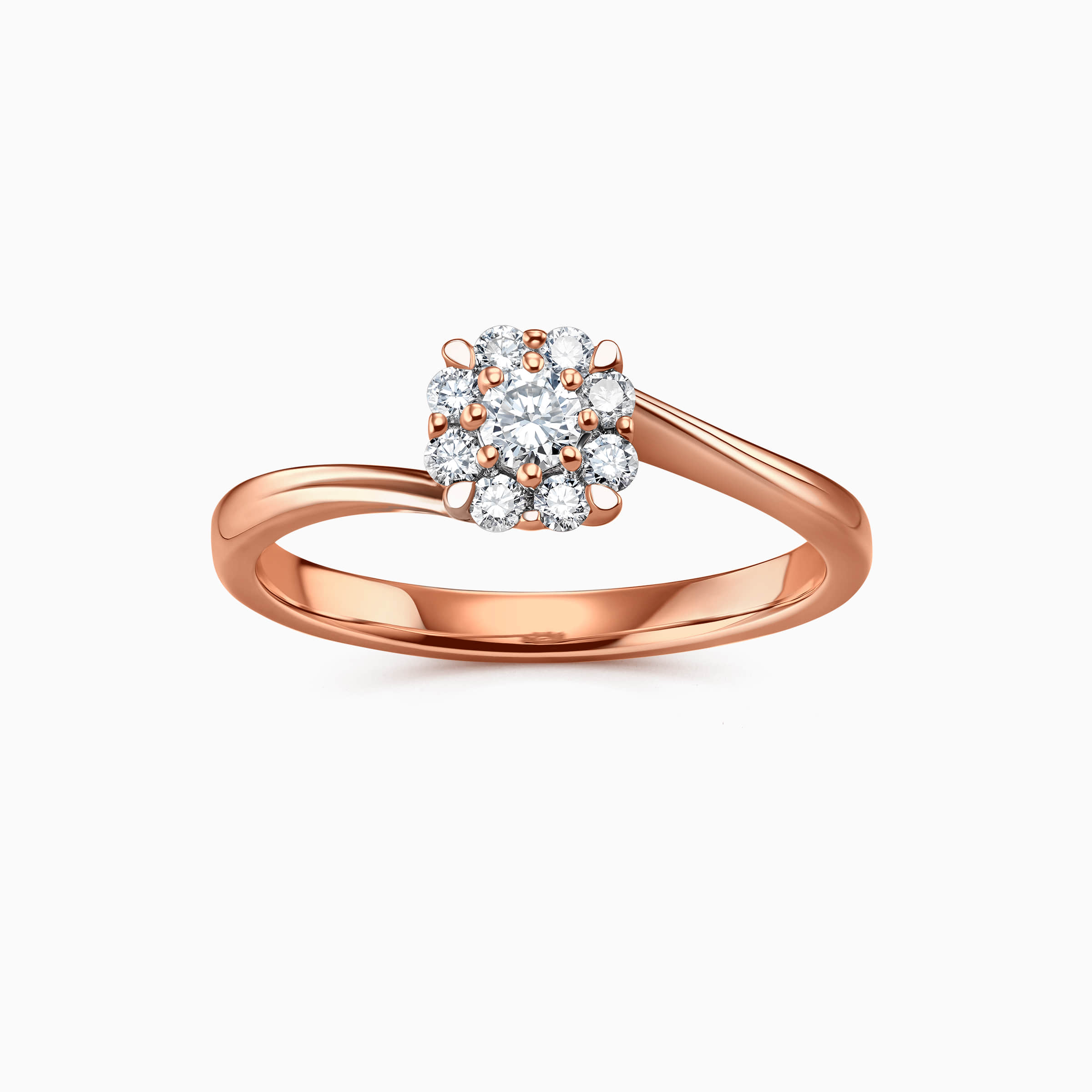 Darry Ring unique halo promise ring rose gold